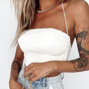 Princess Polly Strappy White Tube Top